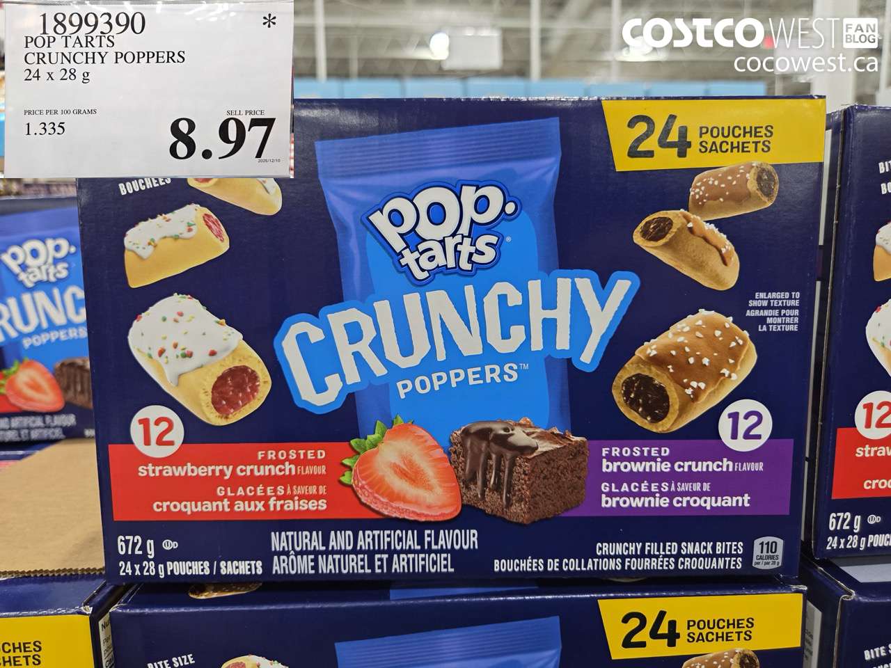 1899390 POP TARTS CRUNCHY POPPERS 24 X 28G $8.97