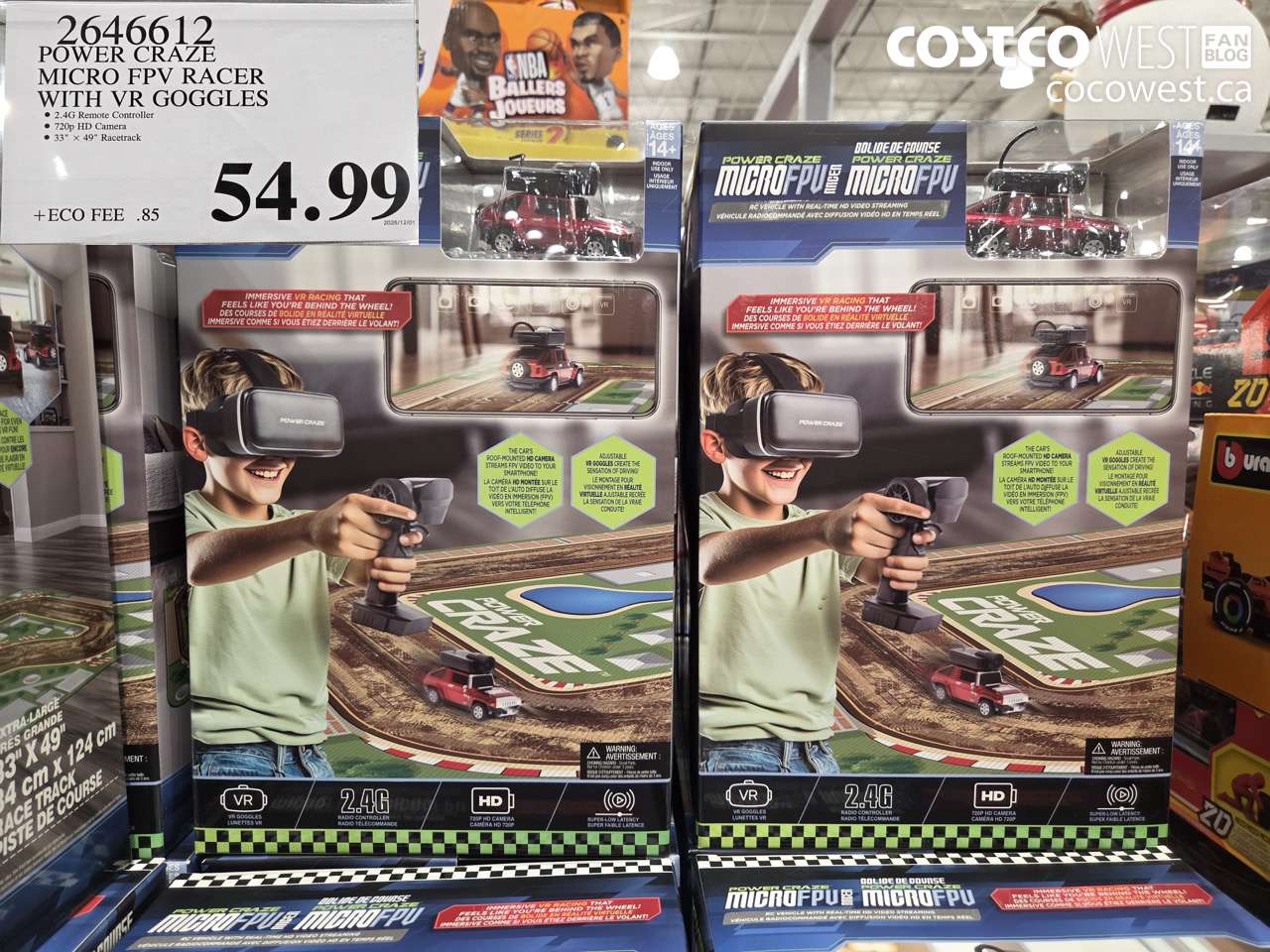 2646612 POWER CRAZE MICRO FPV RACER WITH VR GOGGLES $54.99