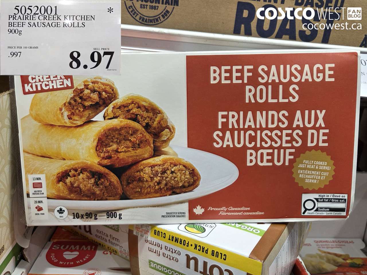 5052001 PRAIRIE CREEK KITCHEN BEEF SAUSAGE ROLLS 900g $8.97