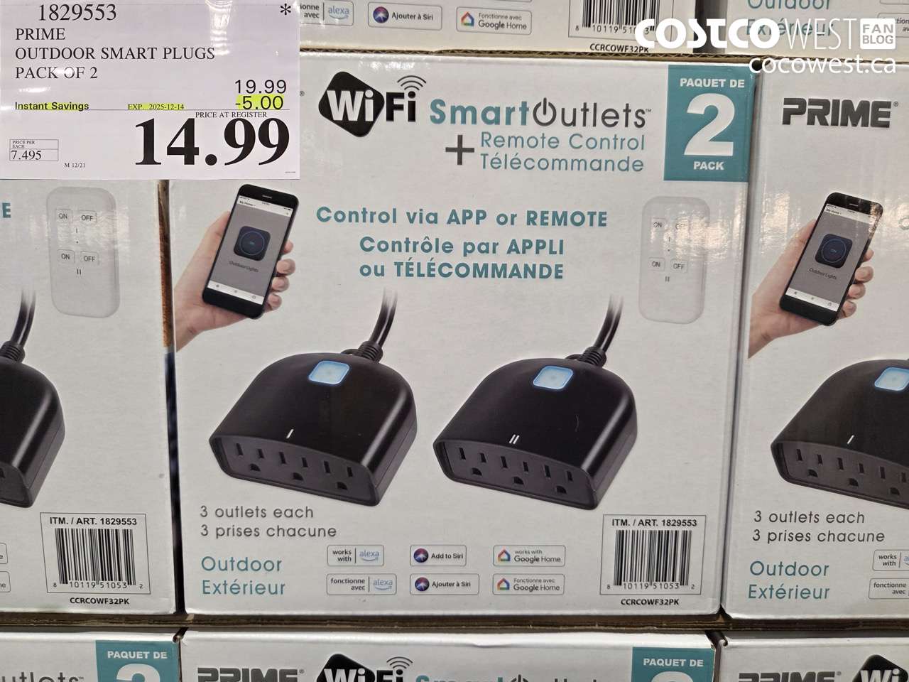 1829553 PRIME OUTDOOR SMART PLUGS PACK OF 2 ($5.00 INSTANT SAVINGS EXPIRES ON 2025-12-14) $14.99