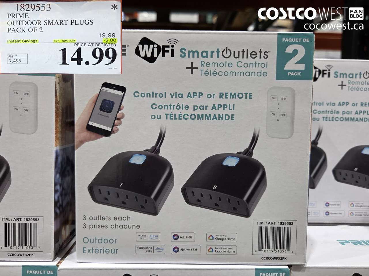 1829553 PRIME OUTDOOR SMART PLUGS PACK OF 2 ($5.00 INSTANT SAVINGS EXPIRES ON 2025-12-22) $14.99