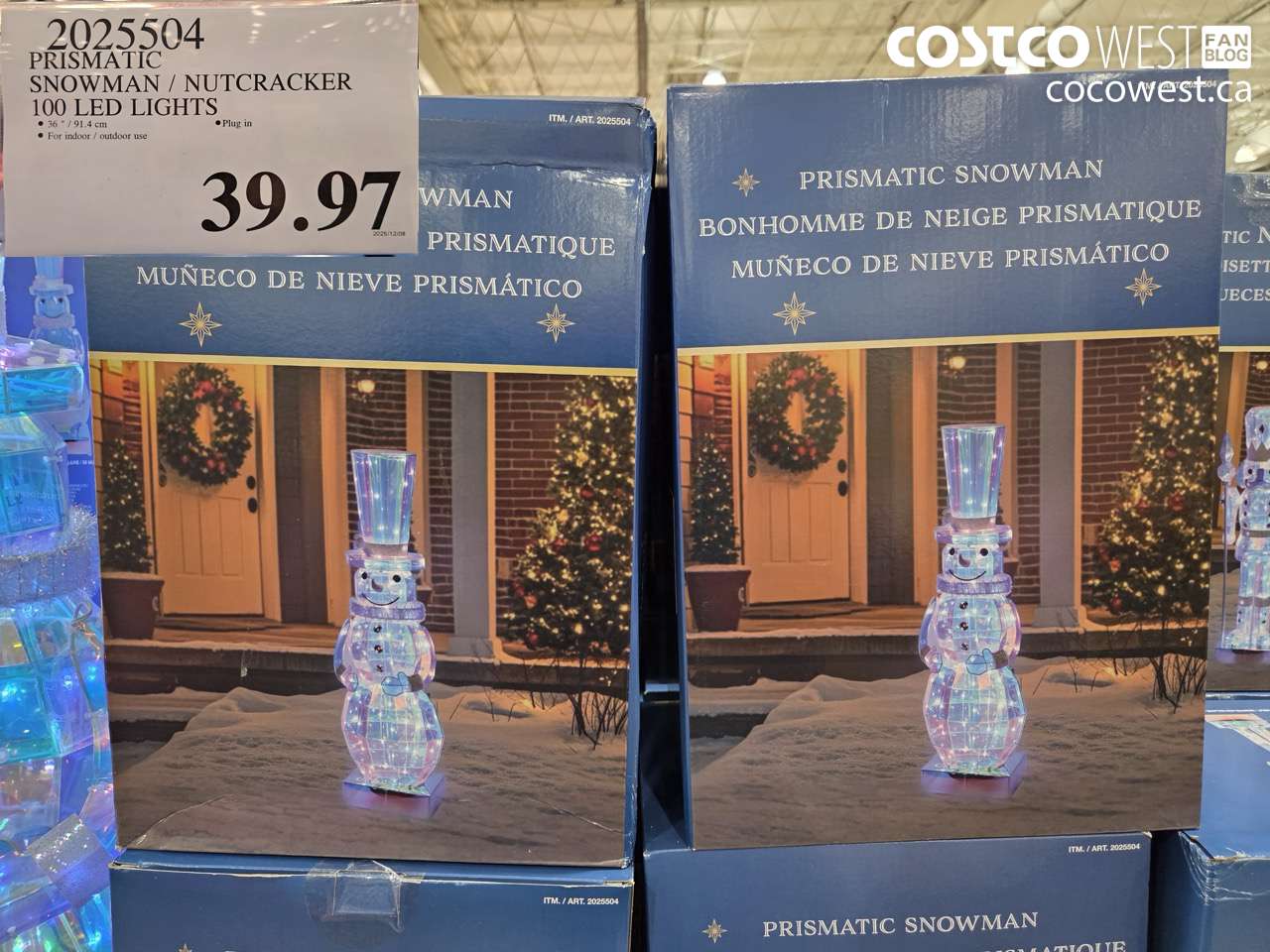2025504 PRISMATIC SNOWMAN/NUTCRACKER 100 LED LIGHTS $39.97