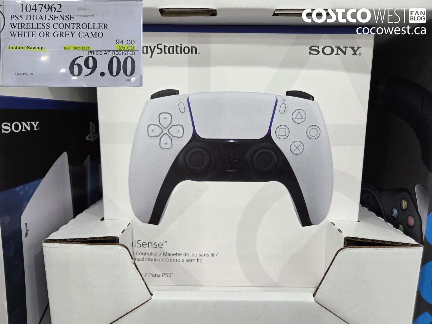 1047962 PS5 DUALSENSE WIRELESS CONTROLLER WHITE OR GREY CAMO ($25.00 INSTANT SAVINGS EXPIRES ON 2025-12-17) $69.00