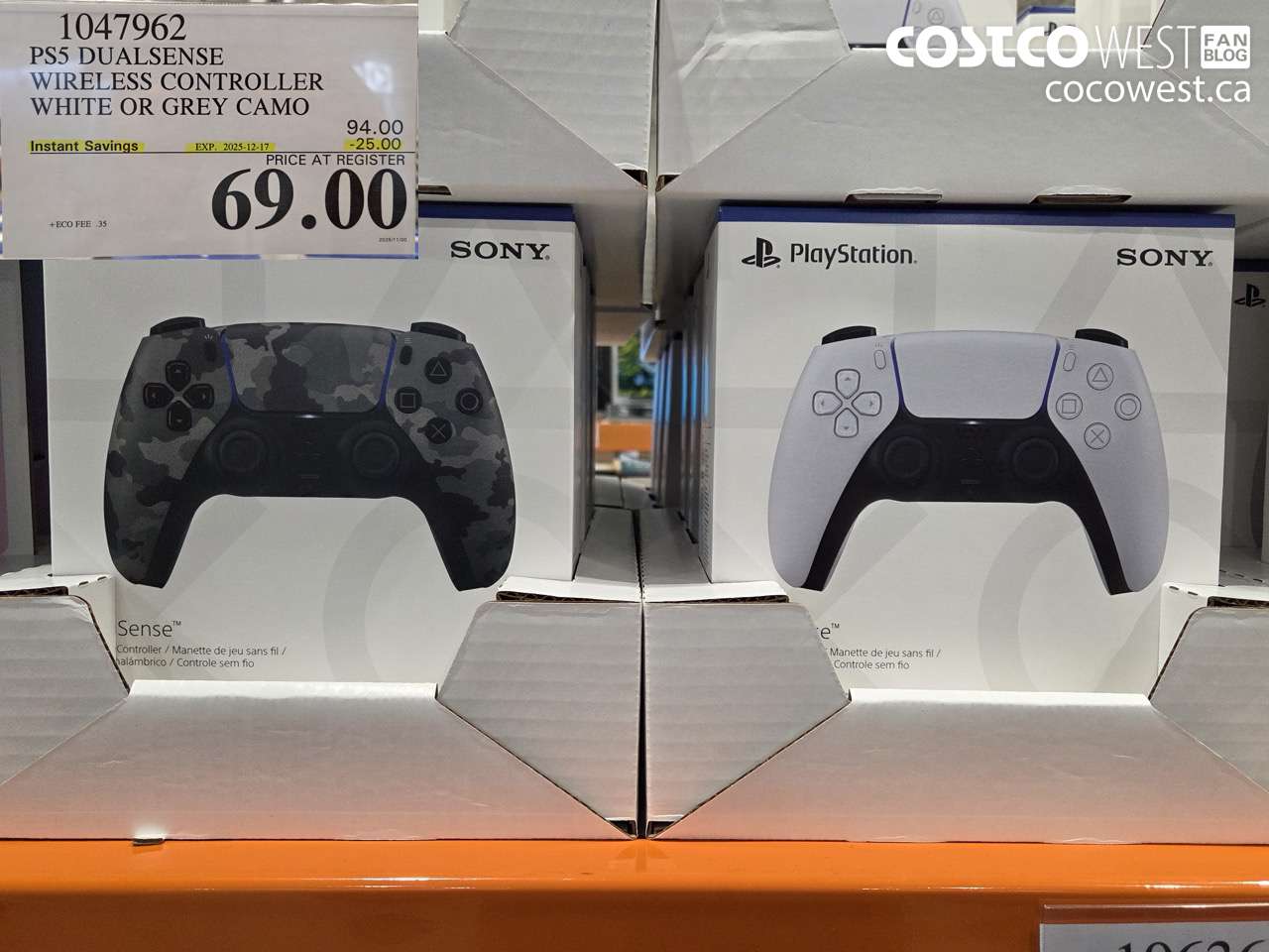 1047962 PS5 DUALSENSE WIRELESS CONTROLLER WHITE OR GREY CAMO ($25.00 INSTANT SAVINGS EXPIRES ON 2025-12-17) $69.00