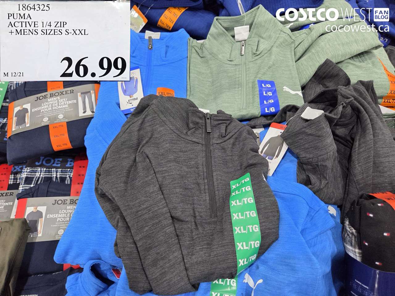 1864325 PUMA ACTIVE 1/4 ZIP MENS SIZES S-XXL $26.99