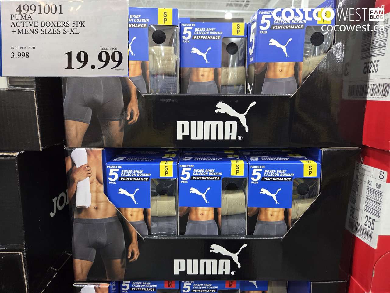 4991001 PUMA ACTIVE BOXER 5PK MENS SIZES S-XL $19.99