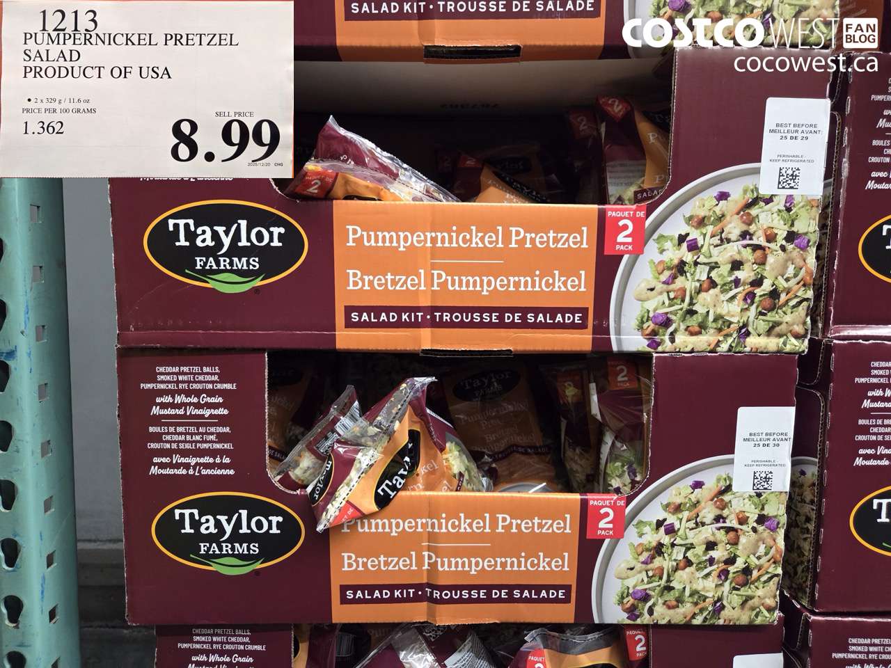 1213 PUMPERNICKEL PRETZEL SALAD PRODUCT OF USA $8.99