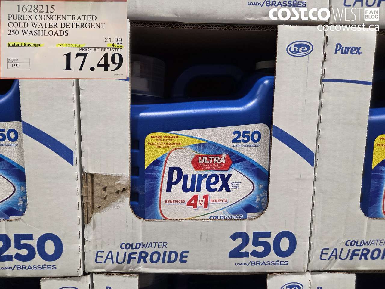1628215 PUREX CONCENTRATED COLD WATER DETERGENT 250 WASHLOADS ($4.50 INSTANT SAVINGS EXPIRES ON 2025-12-21) $17.49
