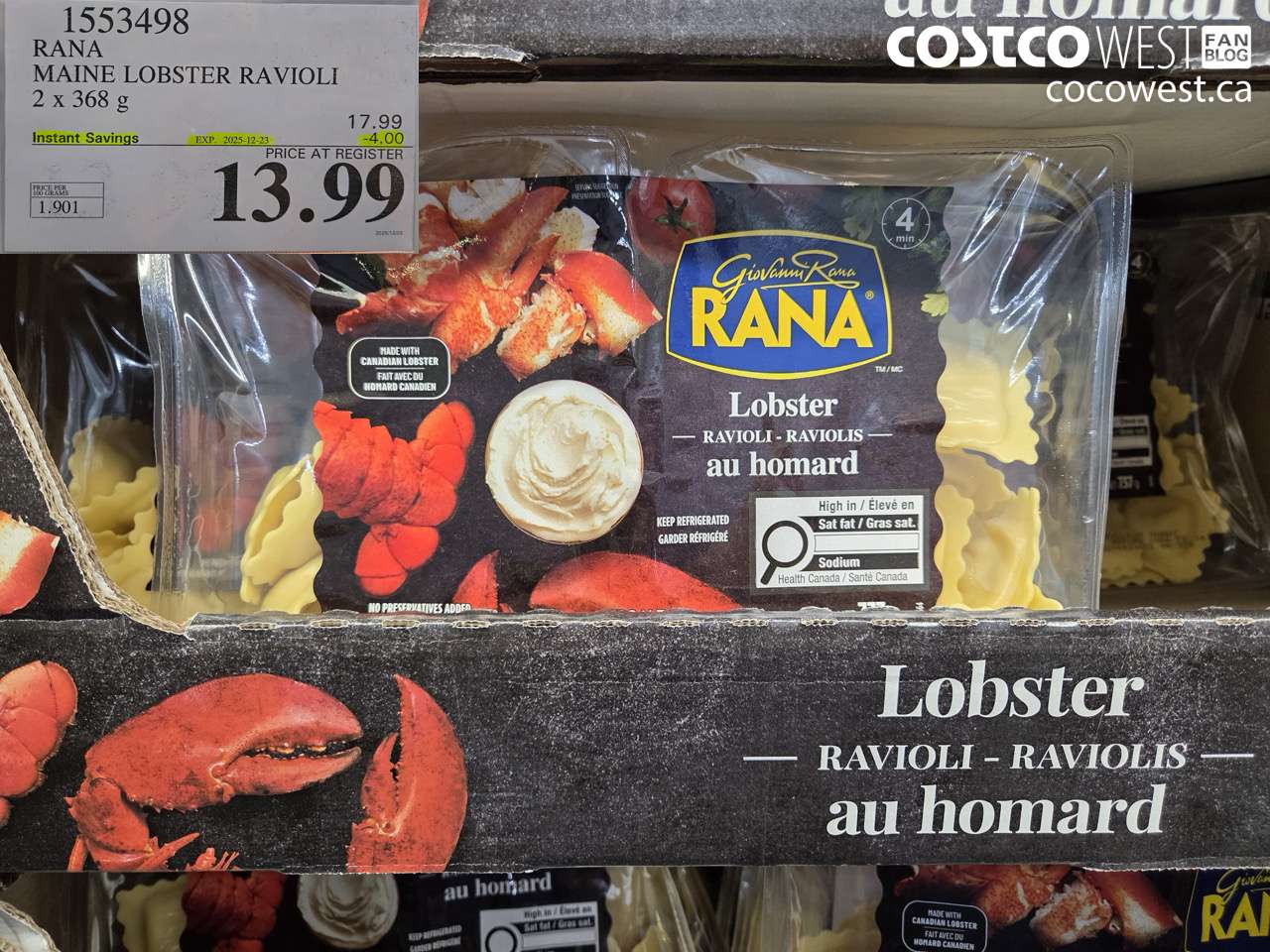 1553498 RANA MAINE LOBSTER RAVIOLI 2 X 368 G ($4.00 INSTANT SAVINGS EXPIRES ON 2025-12-23) $13.99