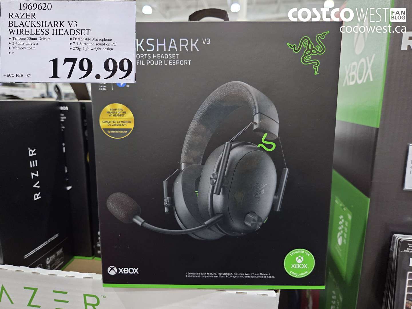 1969620 RAZER BLACKSHARK V3 WIRELESS HEADSET $179.99