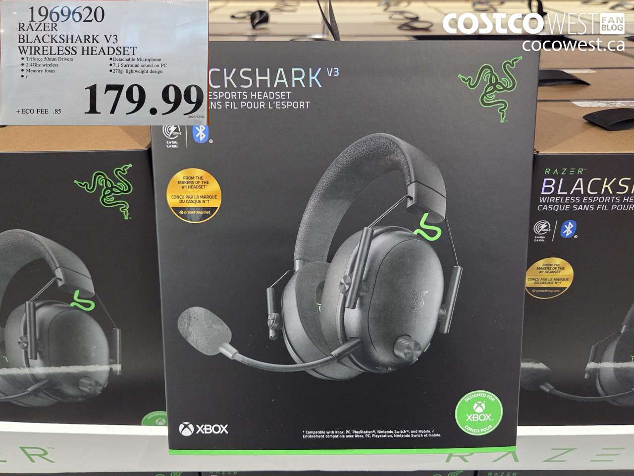 1969620 RAZER BLACKSHARK V3 WIRELESS HEADSET $179.99