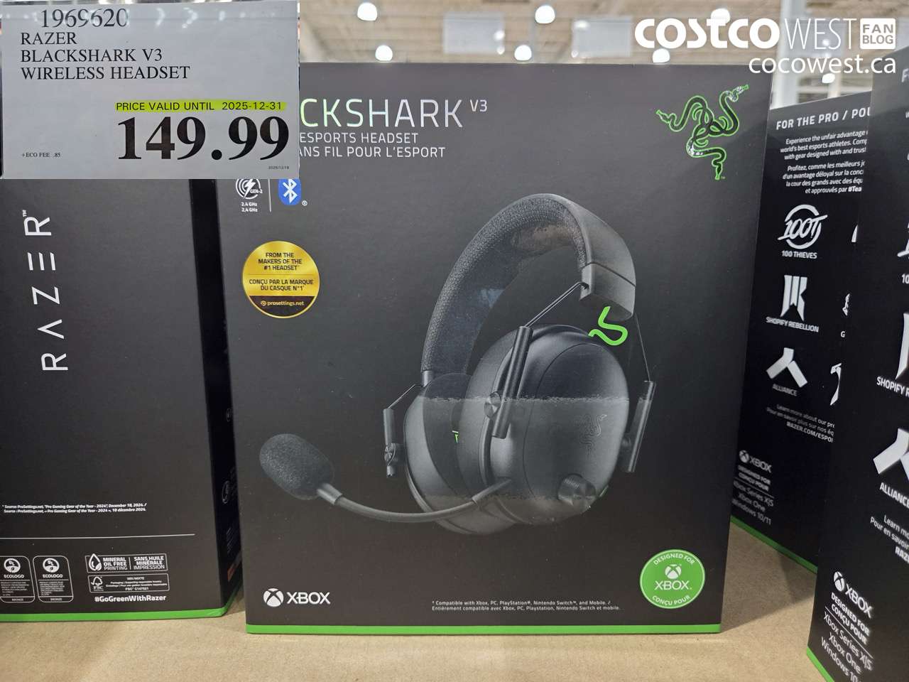 1969620 RAZER BLACKSHARK V3 WIRELESS HEADSET (EXPIRES ON 2025-12-31) $149.99