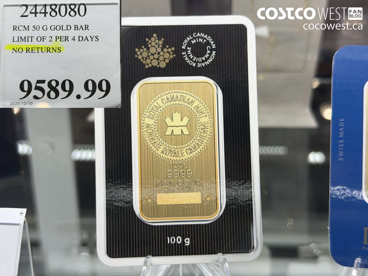 2448080 RCM 50 G GOLD BAR LIMIT OF 2 PER 4 DAYS NO RETURNS $9589.99