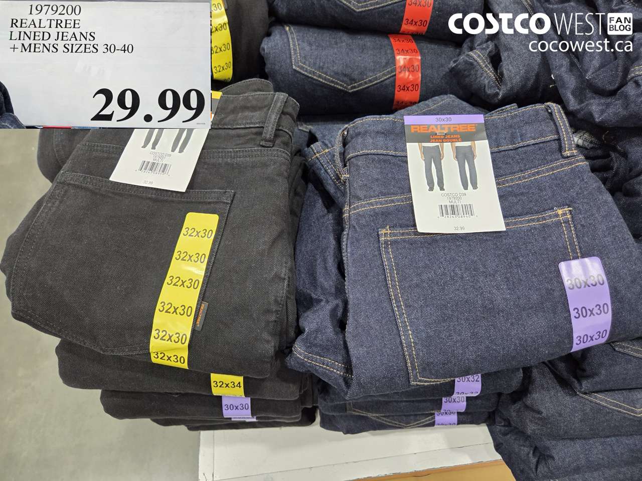 1979200 REALTREE LINED JEANS MENS SIZES 30-40 $29.99