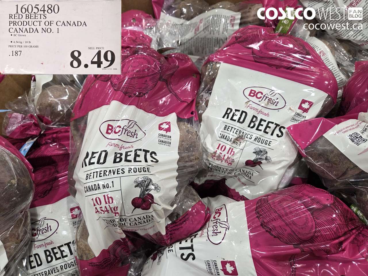 1605480 RED BEETS PRODUCT OF CANADA CANADA NO. 1 $8.49