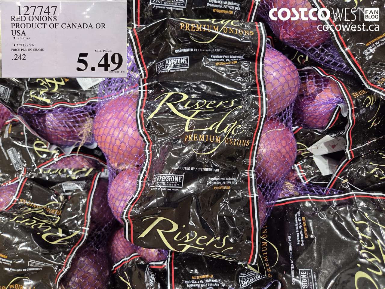 127747 RED ONIONS PRODUCT OF CANADA OR USA $5.99