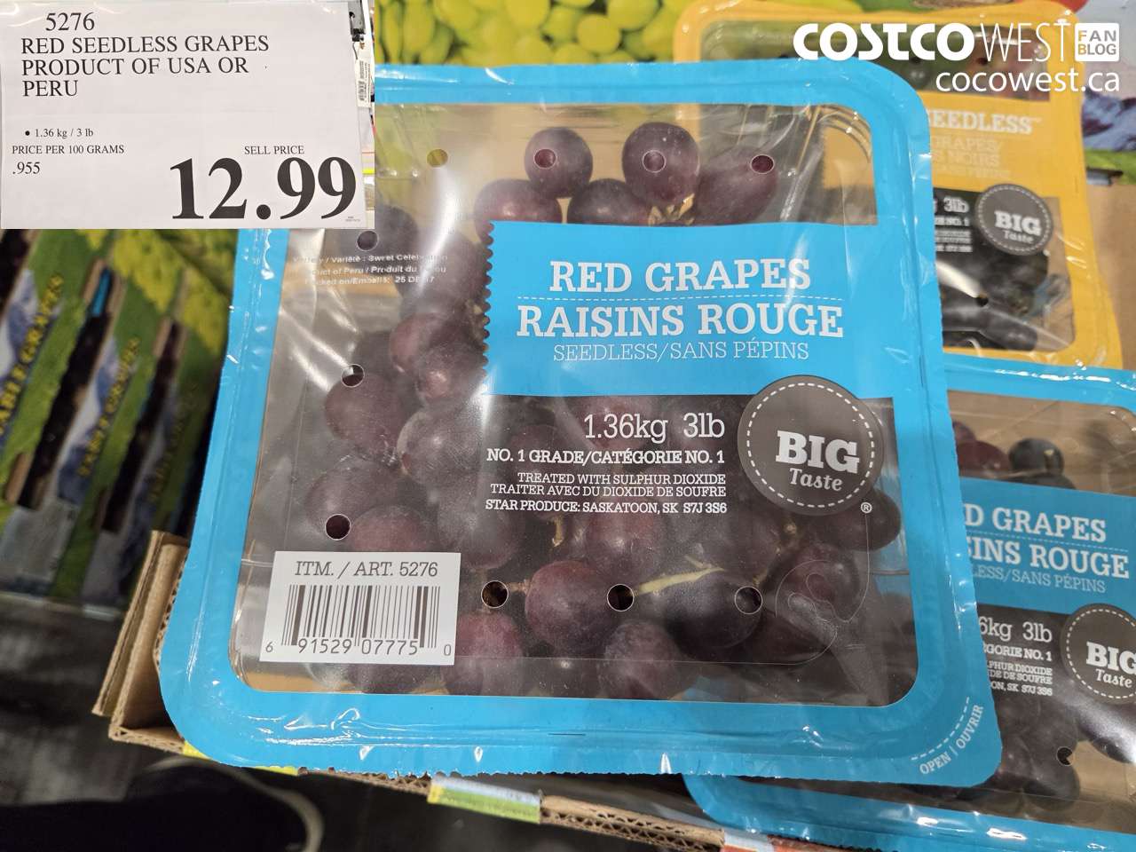 5276 RED SEEDLESS GRAPES PRODUCT OF USA OR PERU $12.99