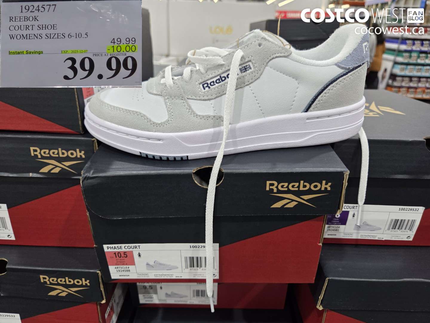 1924577 REEBOK COURT SHOE WOMENS SIZES 6-10.5  ($10.00 INSTANT SAVINGS EXPIRES ON 2025-12-07) $39.99