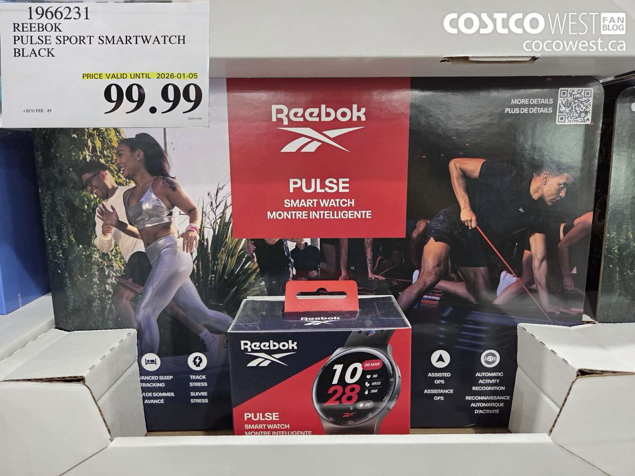 1966231 REEBOK PULSE SPORT SMARTWATCH BLACK (EXPIRES ON 2026-01-05) $99.99