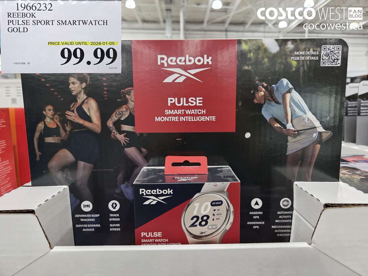 1966232 REEBOK PULSE SPORT SMARTWATCH GOLD (EXPIRES ON 2026-01-05) $99.99