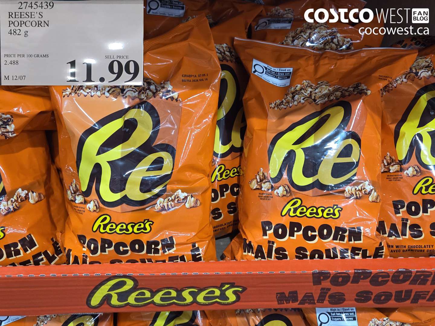 2145439 REESE'S POPCORN 482 g $11.99
