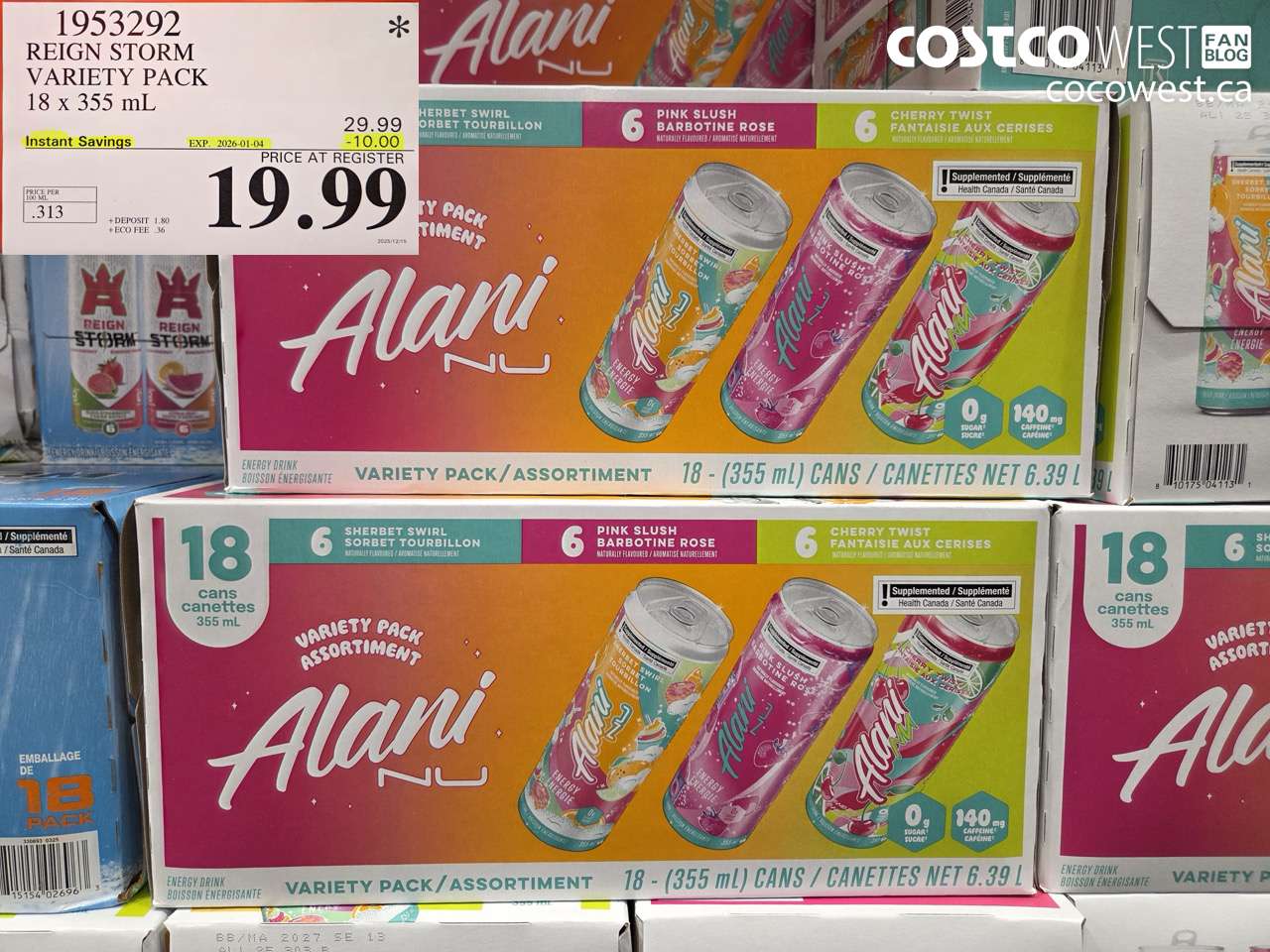 1953292 REIGN STORM VARIETY PACK 18 X 355ML ($10.00 INSTANT SAVINGS EXPIRES ON 2026-01-04) $19.99