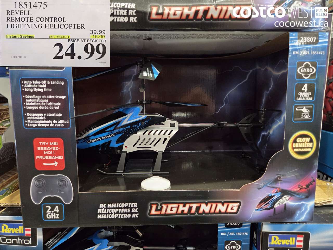 1851475 REVELL REMOTE CONTROL LIGHTNING HELICOPTER ($15.00 INSTANT SAVINGS EXPIRES ON 2025-12-14) $24.99