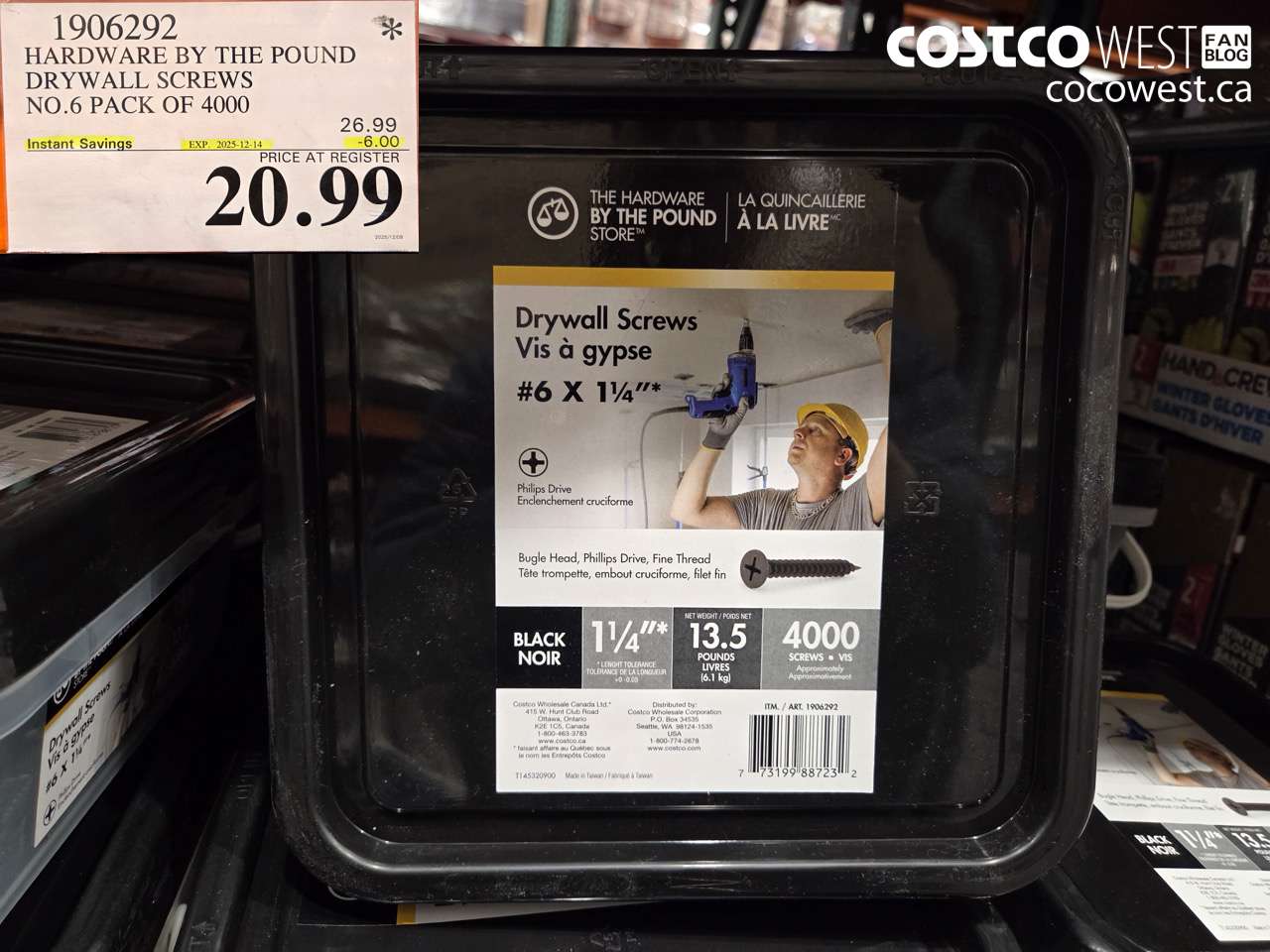 1906292 RICHELIEU DRYWALL SCREWS NO.6 PACK OF 4000 ($6.00 INSTANT SAVINGS EXPIRES ON 2025-12-14) $20.99