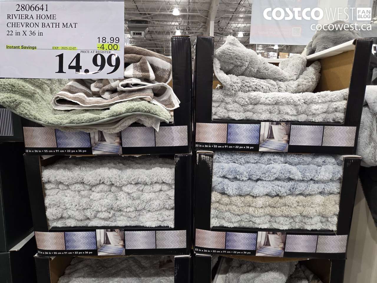 2806641 RIVIERA HOME CHEVRON BATH MAT 22 in X 36 in ($4.00 INSTANT SAVINGS EXPIRES ON 2025-12-07) $14.99