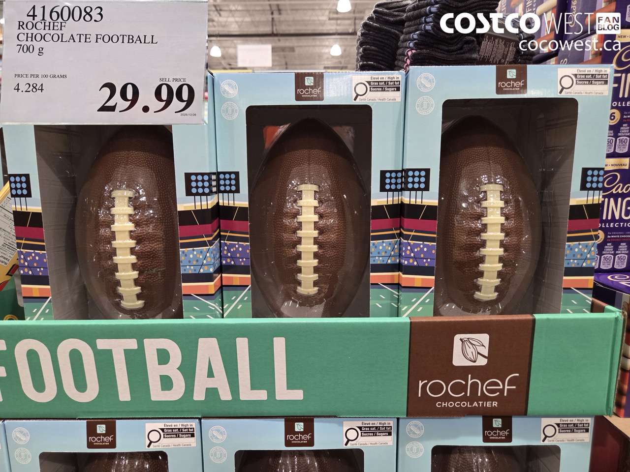 4160083 ROCHEF CHOCOLATE FOOTBALL 700G $29.99