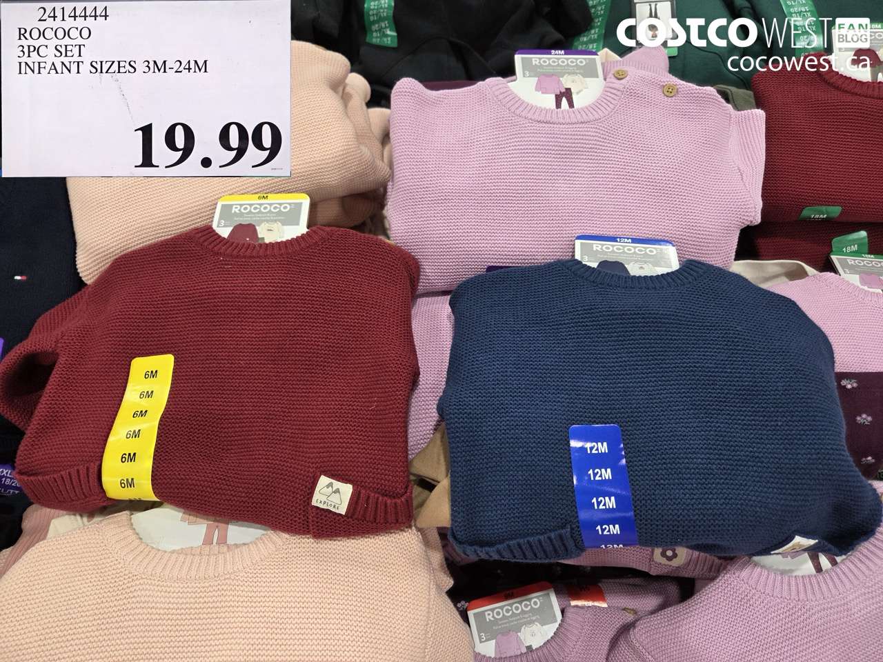 2414444 ROCOCO 3PC SET INFANT SIZES 3M-24M $19.99