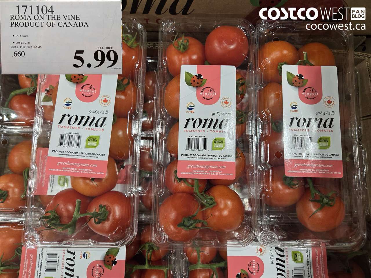 171104 ROMA ON THE VINE PRODUCT OF CANADA $5.99