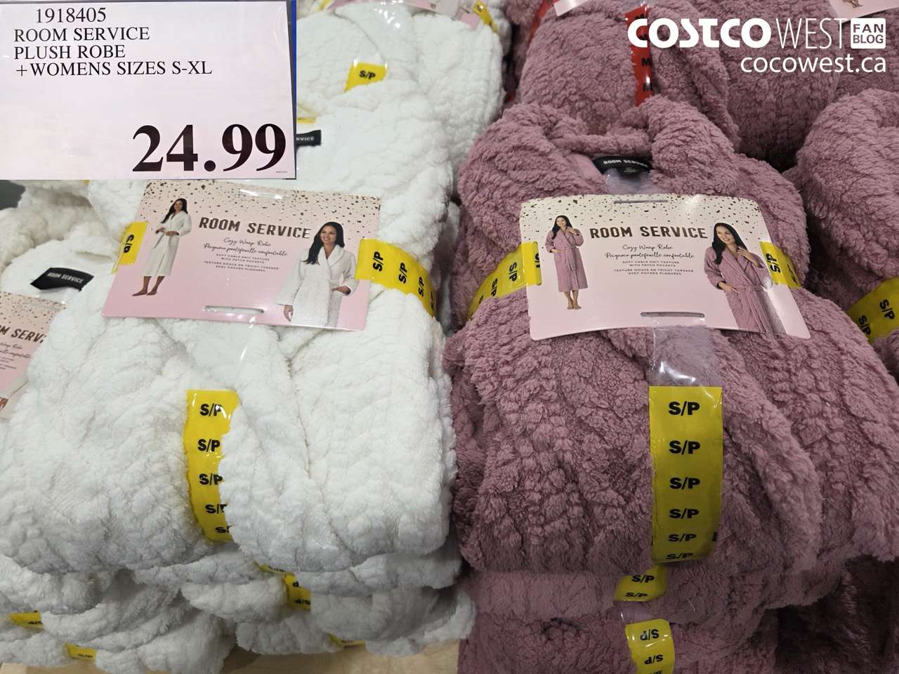 1918405 ROOM SERVICE PLUSH ROBE WOMENS SIZES S-XL $24.99