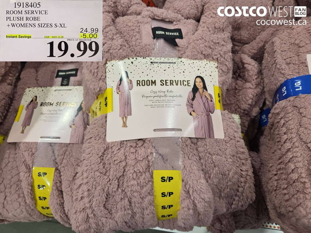 1918405 ROOM SERVICE PLUSH ROBE WOMENS SIZES S-XL ($5.00 INSTANT SAVINGS EXPIRES ON 2025-12-28) $19.99