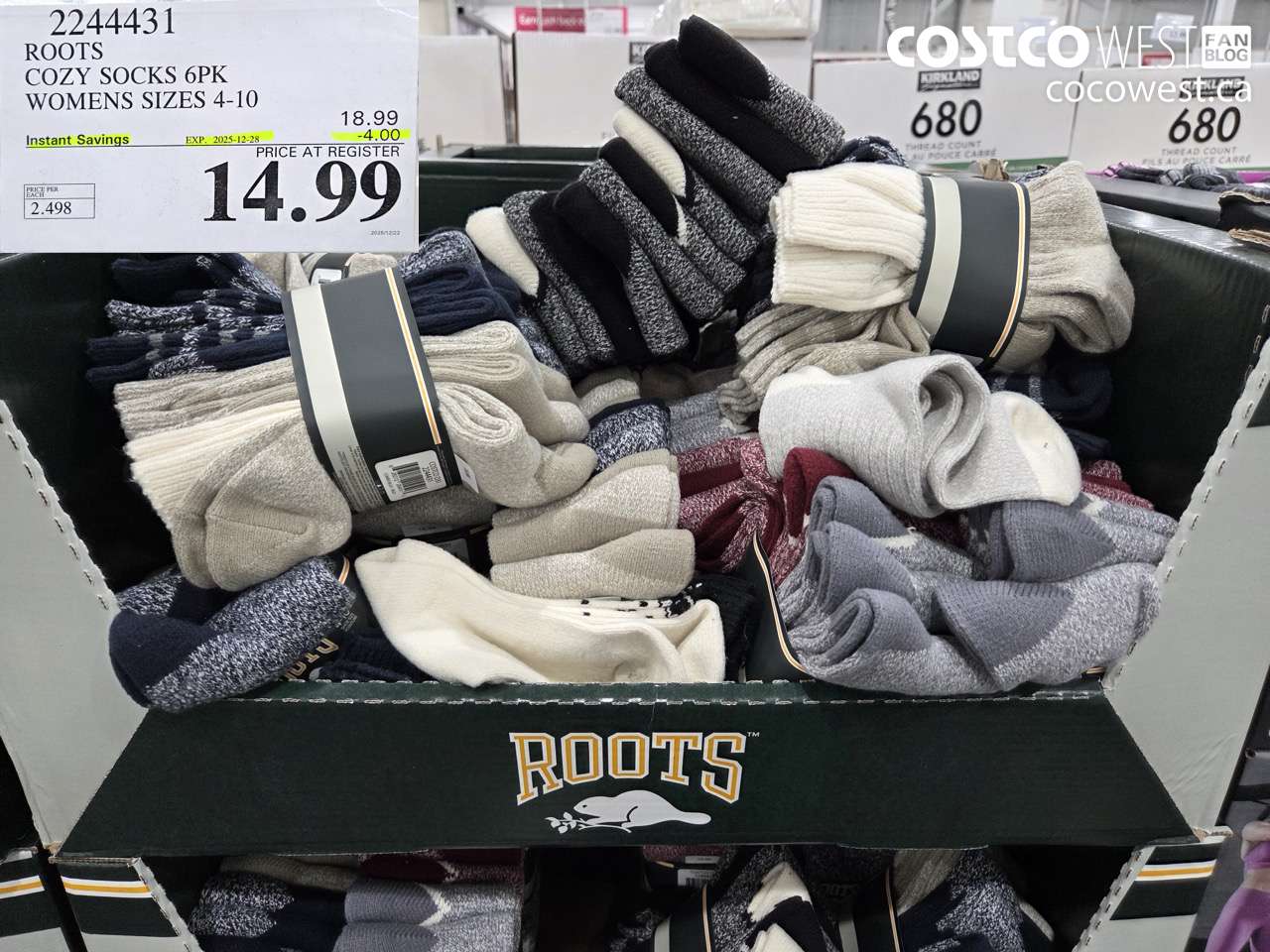 2244431 ROOTS COZY SOCKS 6PK WOMENS SIZES 4-10 ($4.00 INSTANT SAVINGS EXPIRES ON 2025-12-28) $14.99