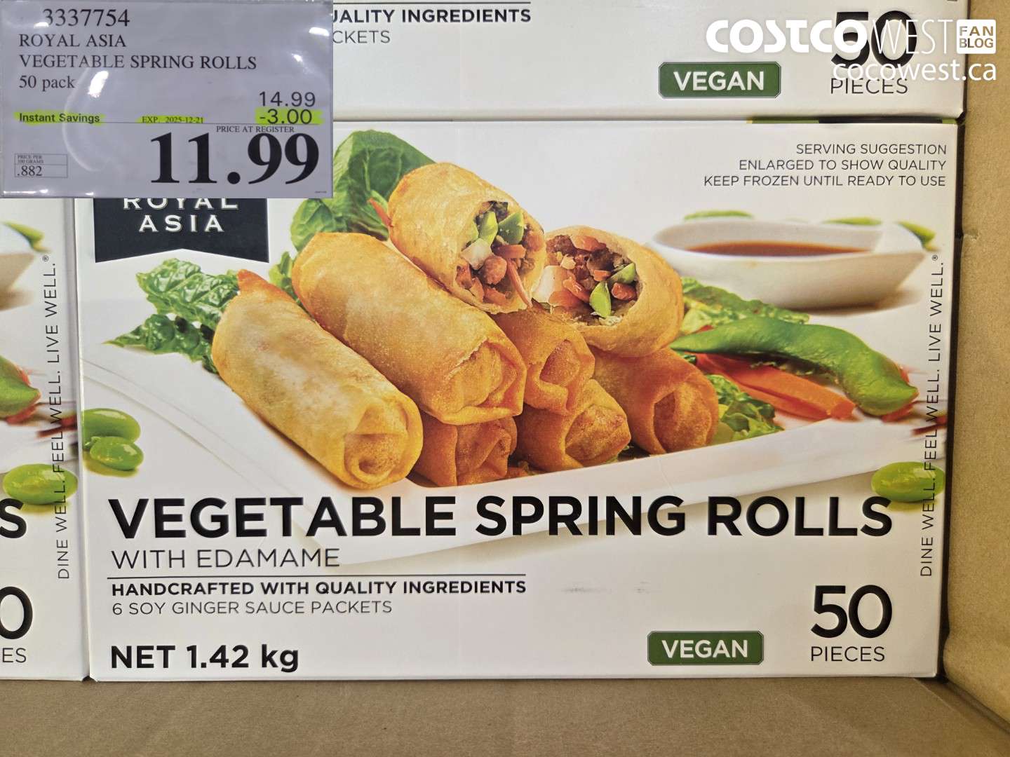 3337754 ROYAL ASIA VEGETABLE SPRING ROLLS 50 PACK ($3.00 INSTANT SAVINGS EXPIRES ON 2025-12-21) $11.99