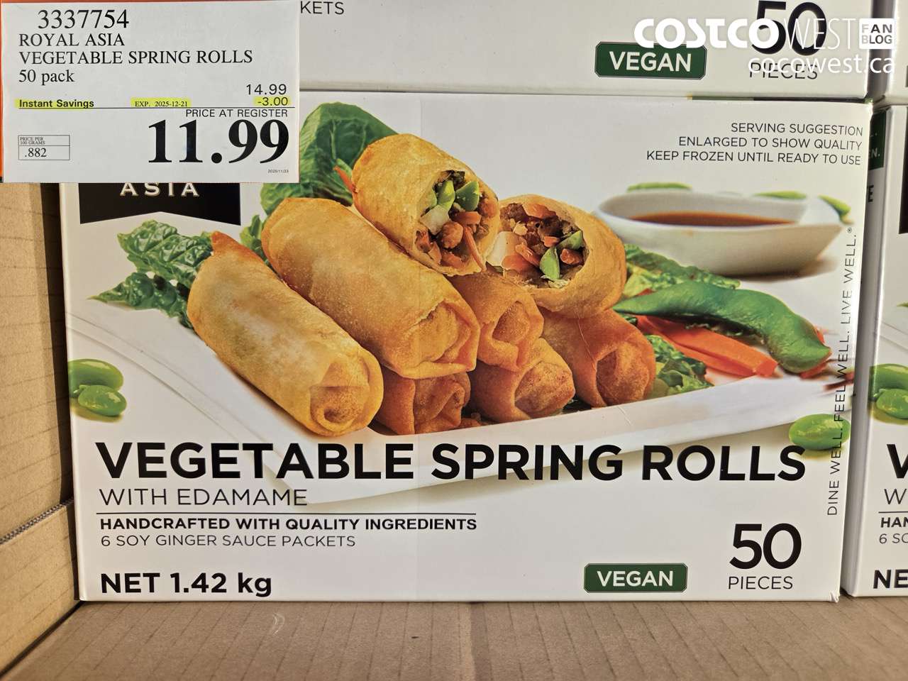 3337754 ROYAL ASIA VEGETABLE SPRING ROLLS 50 PACK ($3.00 INSTANT SAVINGS EXPIRES ON 2025-12-21) $11.99