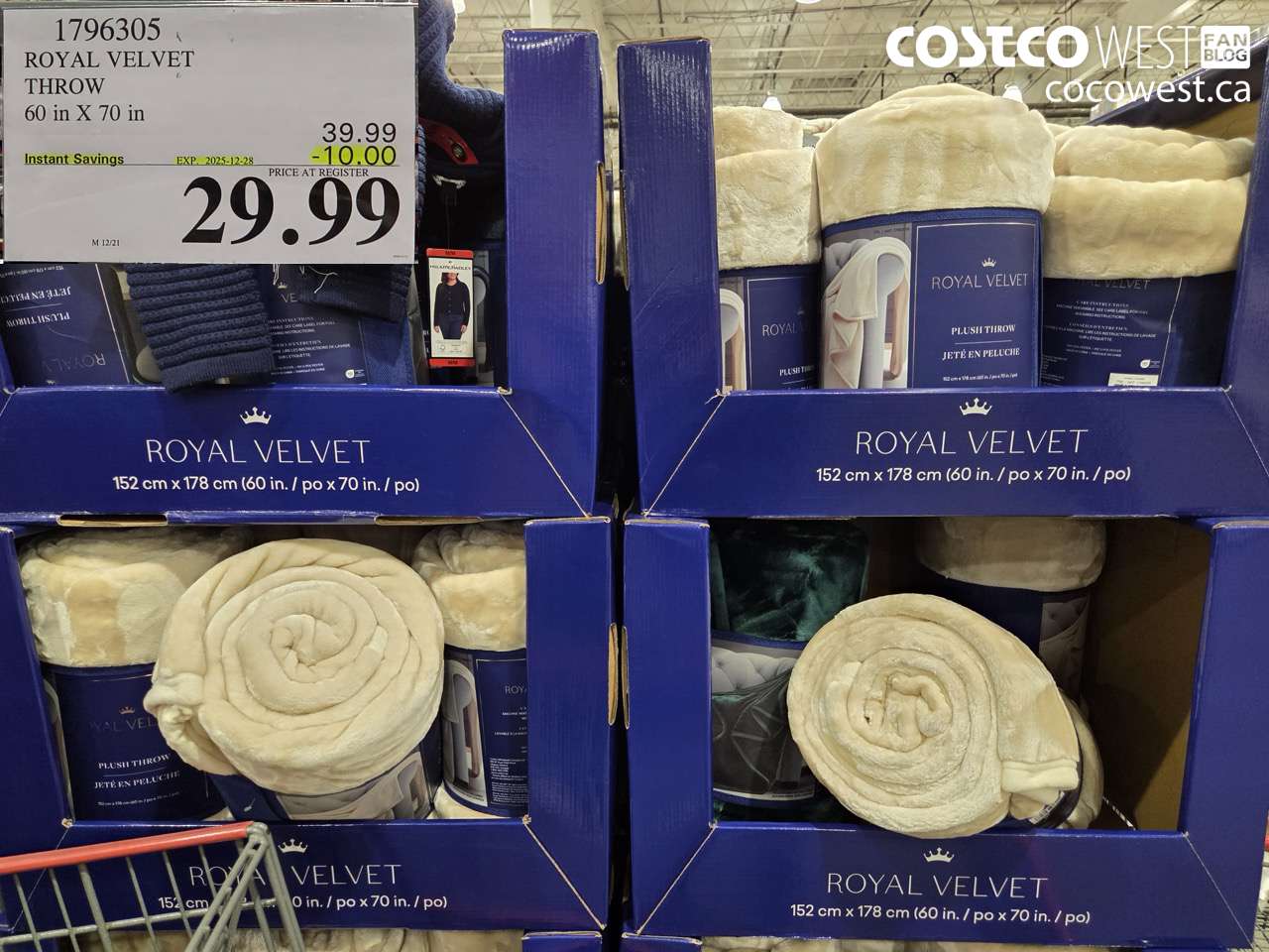 1796305 ROYAL VELVET THROW 60 IN X 70 IN ($10.00 INSTANT SAVINGS EXPIRES ON 2025-12-28) $29.99