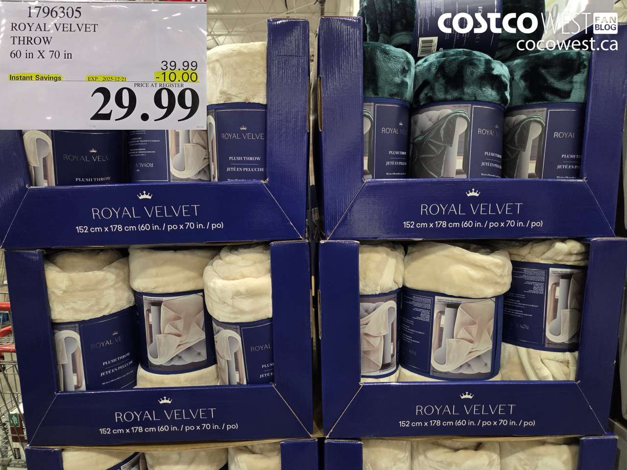 1796305 ROYAL VELVET THROW 60 IN X 70 IN ($10.00 INSTANT SAVINGS EXPIRES ON 2025-12-21) $29.99