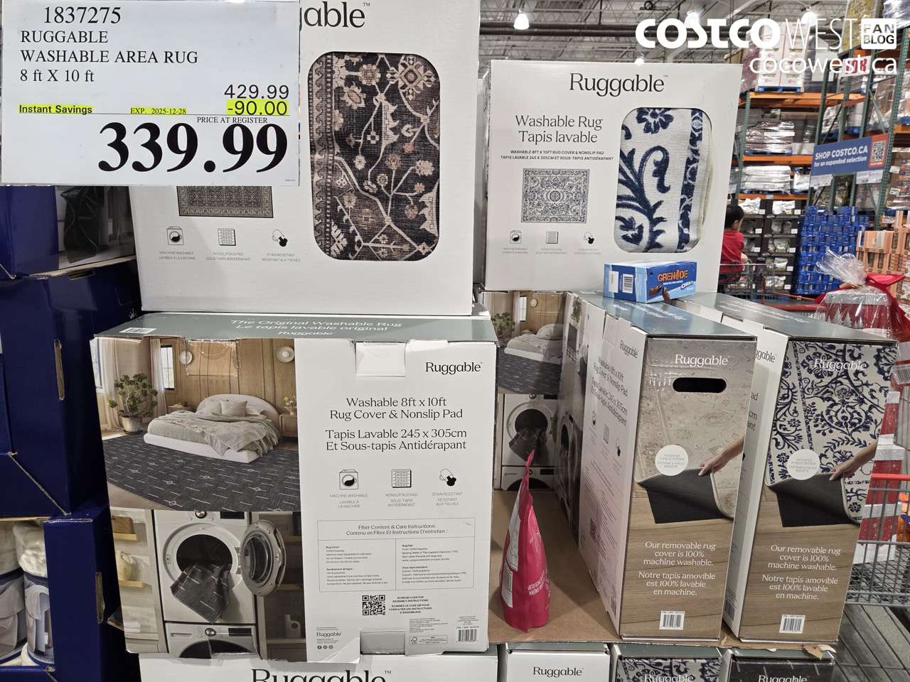 1837275 RUGGABLE WASHABLE AREA RUG 8 ft x 10 ft  ($90.00 INSTANT SAVINGS EXPIRES ON 2025-12-28) $339.99