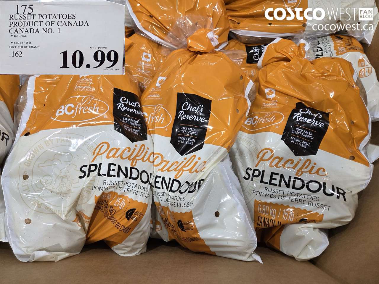 175 RUSSET POTATOES PRODUCT OF CANADA CANADA NO. 1 GRADE $10.99