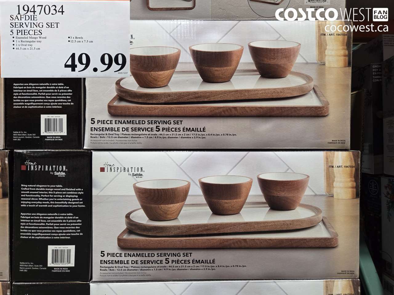 1947034 SAFDIE SERVING SET 5 PIECES $49.99