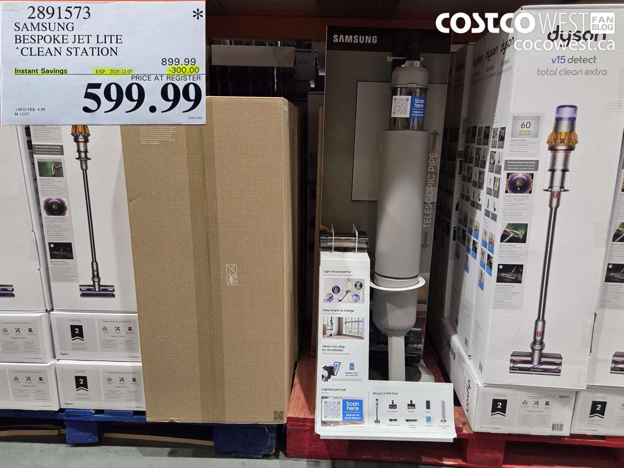 2891573 SAMSUNG BESPOKE JET LITE CLEAN STATION ($300.00 INSTANT SAVINGS EXPIRES ON 2025-12-07) $599.99