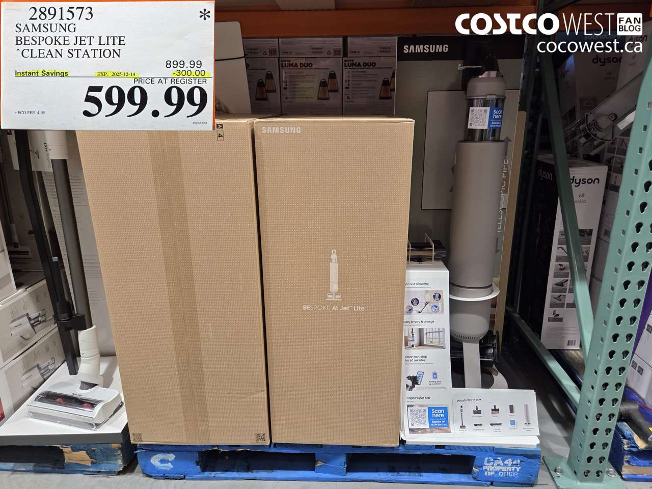 2891573 SAMSUNG BESPOKE JET LITE CLEAN STATION ($300.00 INSTANT SAVINGS EXPIRES ON 2025-12-14) $599.99