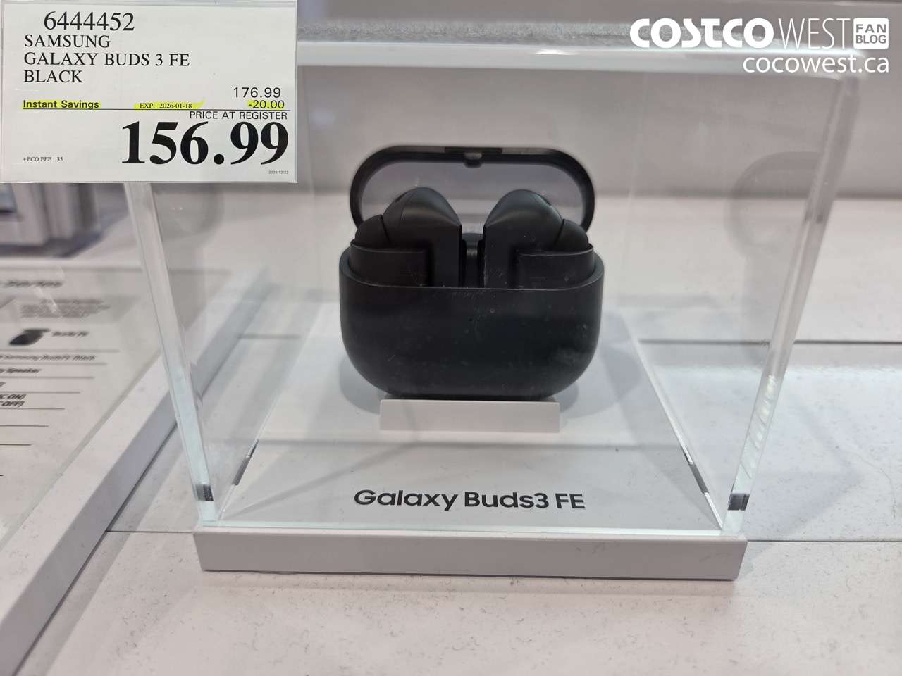 6444452 SAMSUNG GALAXY BUDS 3 FE BLACK ($20.00 INSTANT SAVINGS EXPIRES ON 2026-01-18) $156.99