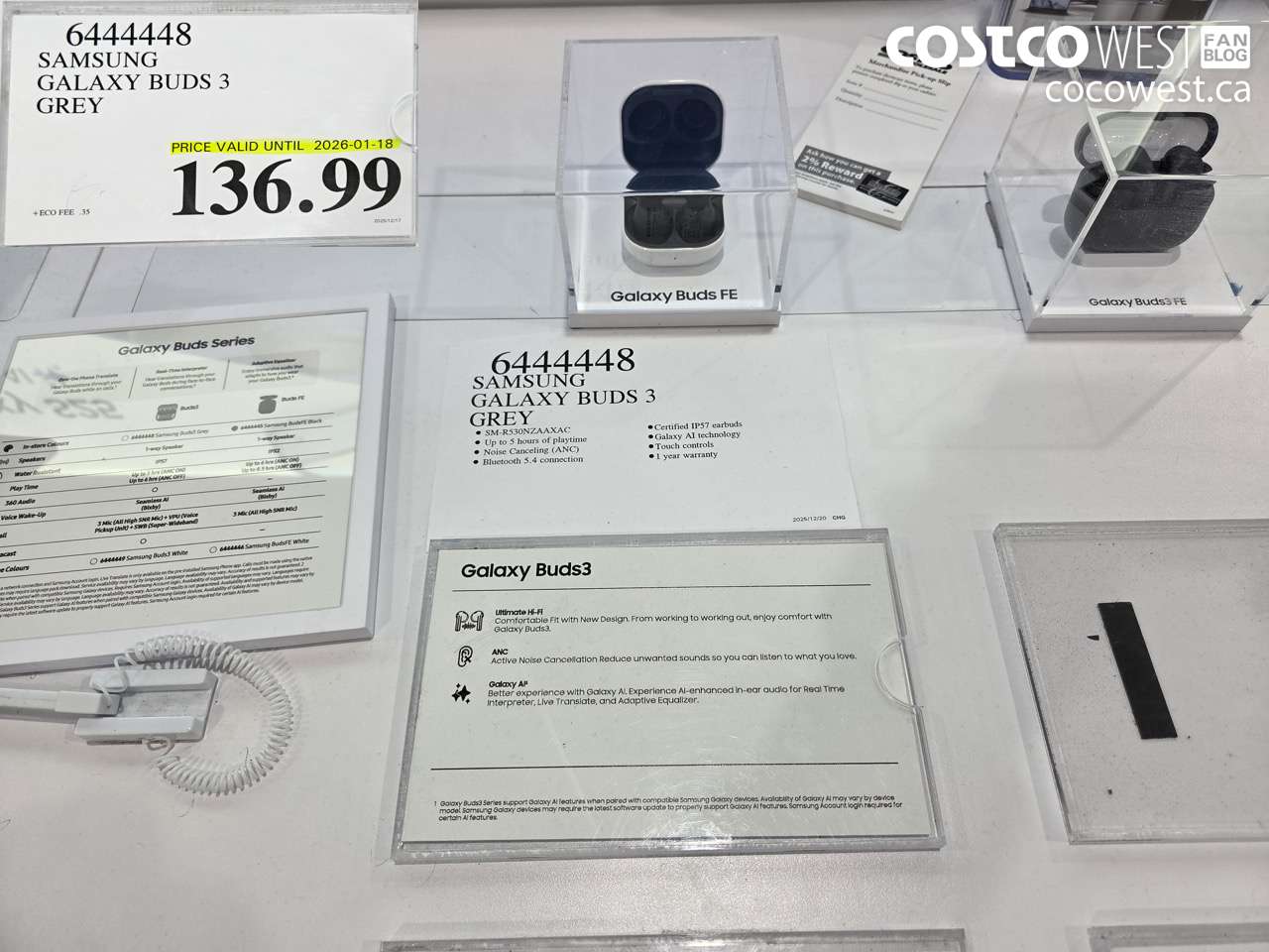 6444448 SAMSUNG GALAXY BUDS 3 GREY (EXPIRES ON 2026-01-18) $136.99