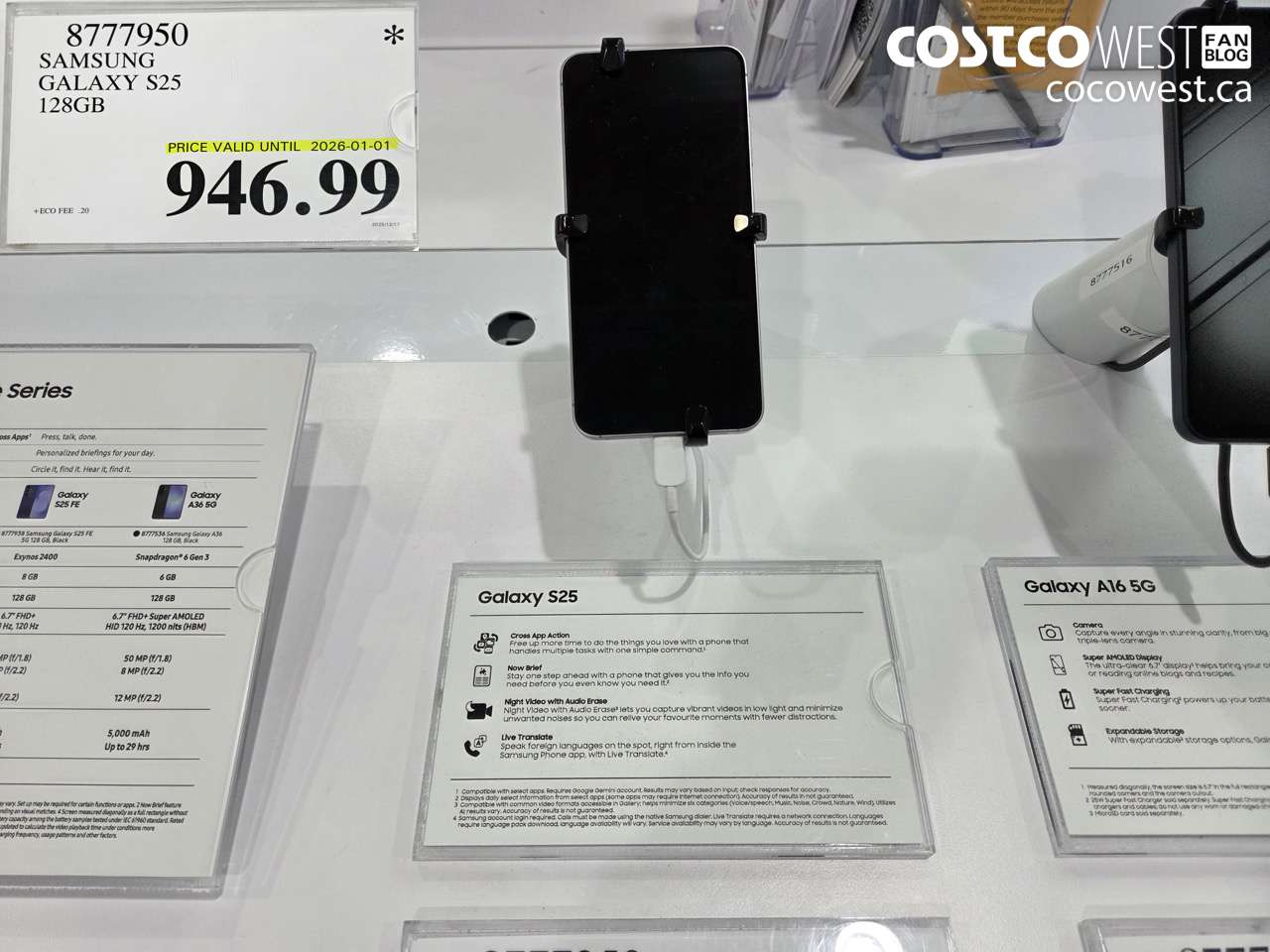 8777950 SAMSUNG GALAXY S25 128GB (EXPIRES ON 2026-01-01) $946.99