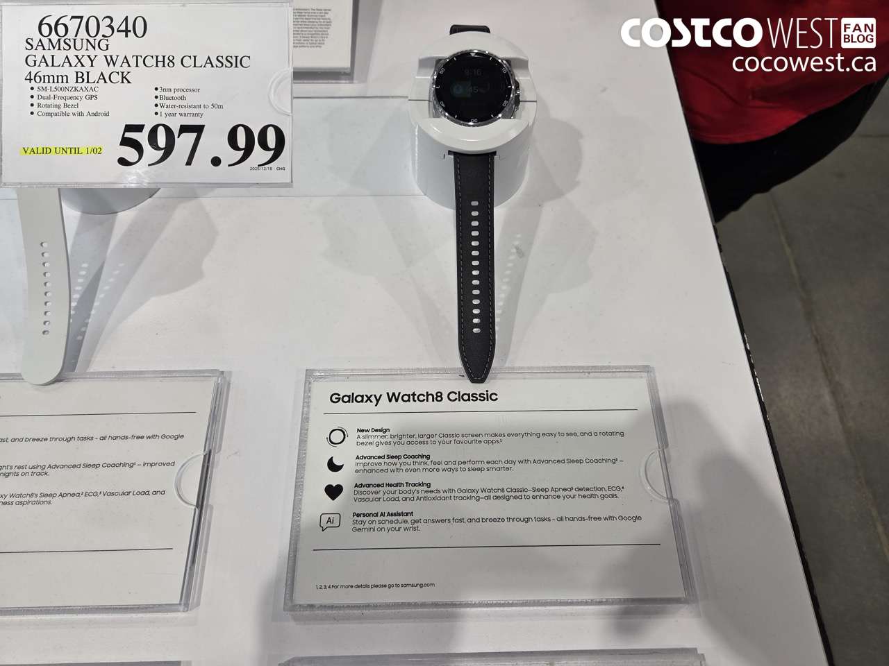 6670340 SAMSUNG GALAXY WATCH8 CLASSIC 46MM BLACK (EXPIRES ON 2026-01-02) $597.99