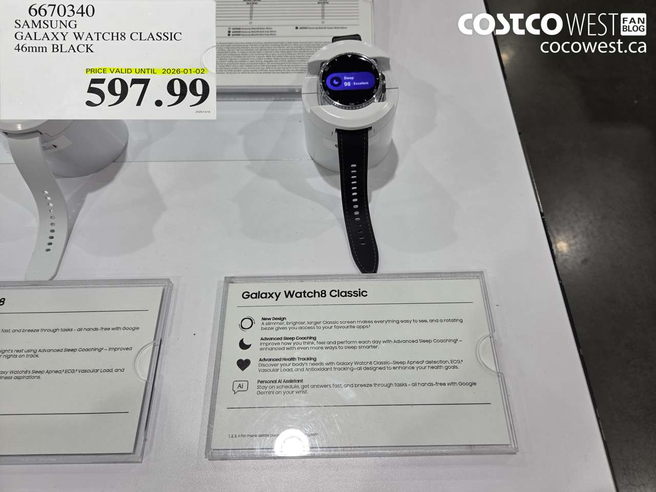 6670340 SAMSUNG GALAXY WATCH8 CLASSIC 46MM BLACK (EXPIRES ON 2026-01-02) $597.99