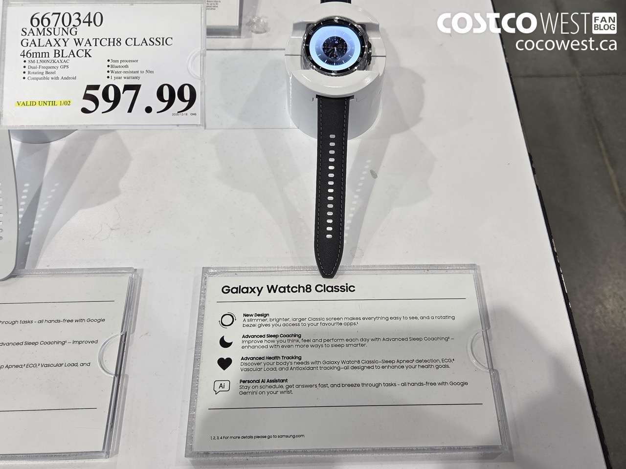 6670340 SAMSUNG GALAXY WATCH8 CLASSIC 46MM BLACK (EXPIRES ON 2026-01-02) $597.99